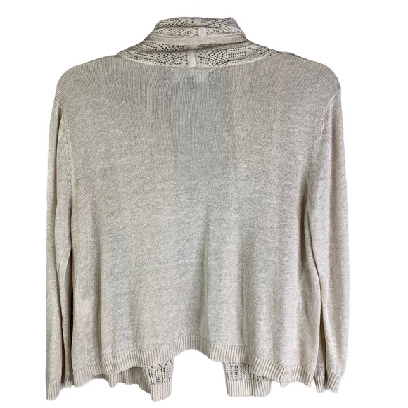 Jones of New York Petite Cropped Oatmeal Color with Lace Like a Scarf Size SP - Picture 4 of 7